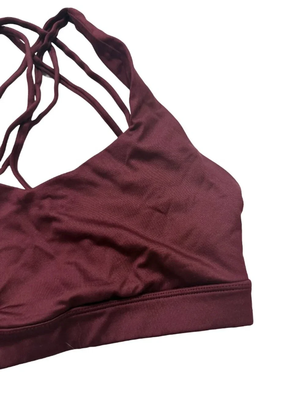 Forever 21 Two Blue Burgundy Strappy Racerback Sports Bra Set Medium Women's